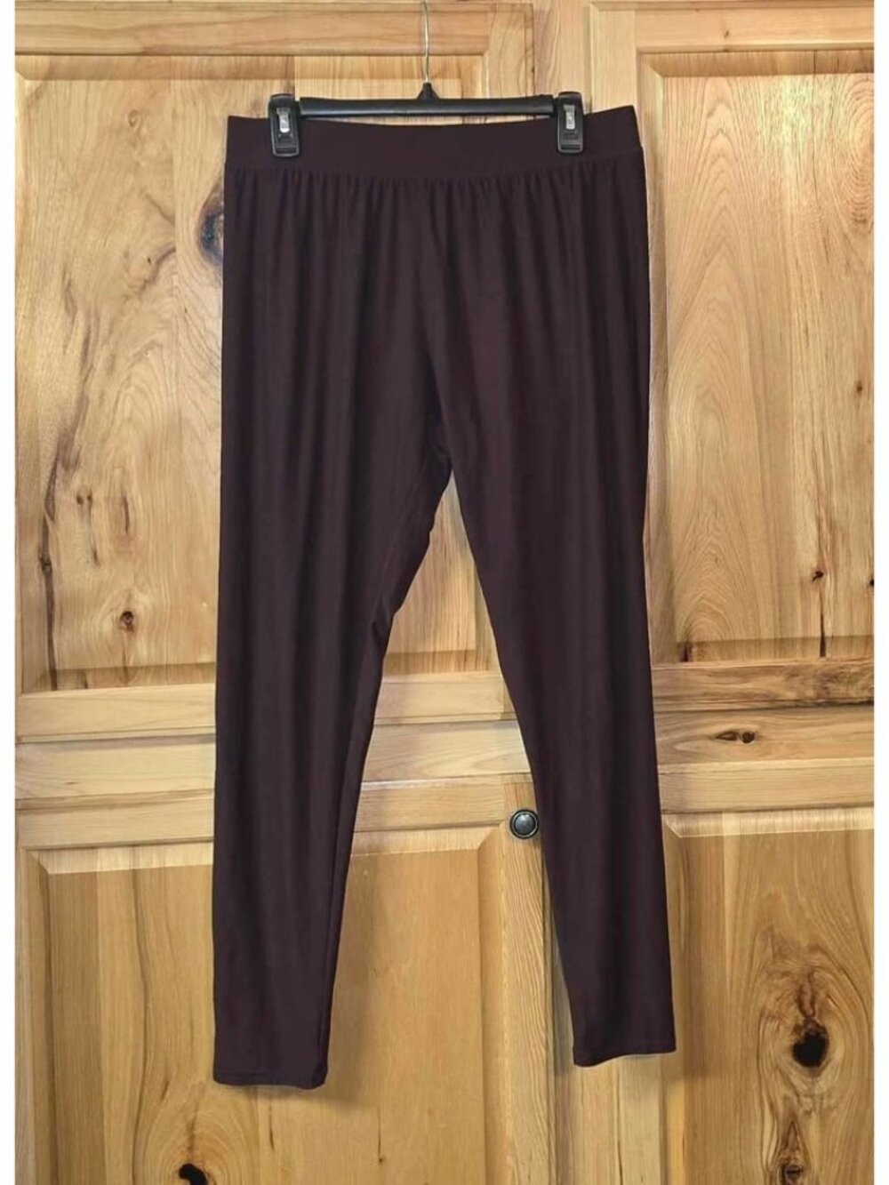 Maurices Leggings Womens Size 1 (1X) Burgundy Poly Blend Elastic Waist Pull On (